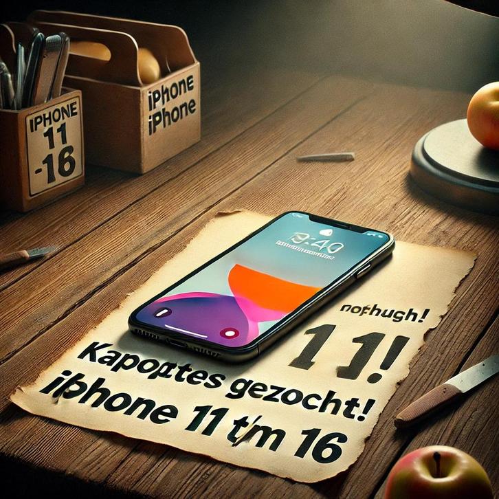 GEZOCHT! Kapotte iphone’s 11 t/m 16, Telecommunicatie, Mobiele telefoons | Apple iPhone, Zo goed als nieuw, Zwart, Ophalen of Verzenden