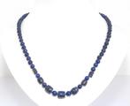Prachtige 54 CM Zilver & Lapis Lazuli Ketting, Verzenden, Zilver, Ketting, Met edelsteen