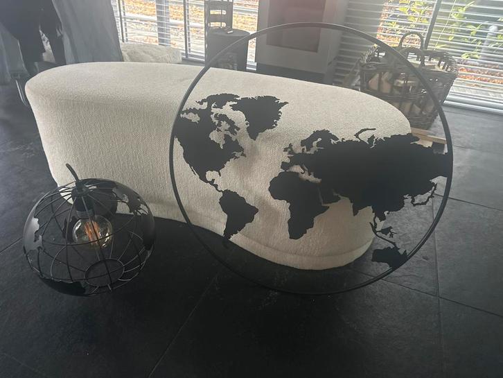 Lamp & Wanddecoratie Wereldkaart, Huis en Inrichting, Lampen | Hanglampen, Zo goed als nieuw, 75 cm of meer, Metaal, Ophalen
