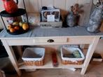 witte sidetable van hout, Gebruikt, 100 tot 150 cm, Ophalen of Verzenden, 25 tot 50 cm