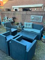 Allibert donkergrijze tuinset 5 delig, Ophalen, 5 zitplaatsen, Kunststof, Gebruikt