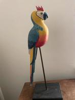 Decoratieve houten papegaai op voet, Antiek en Kunst, Ophalen
