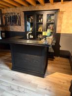 Zwarte Bar Set met Kast bruin cafe kroeg toog luifel bar, Huis en Inrichting, Barren, Ophalen of Verzenden, Zo goed als nieuw