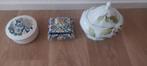 3 antieke potjes met deksels puntgaaf fraai mooi, Ophalen of Verzenden