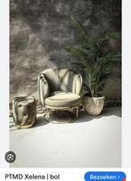 Pmtd xelena Stoel + hocker groen gouden frame nieuwstaat, Ophalen of Verzenden, Zo goed als nieuw, 75 tot 100 cm, 50 tot 75 cm