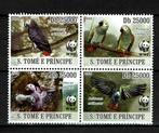 s tome e principe 2009 pf wwf serie papegaaien vogels birds, Postzegels en Munten, Postzegels | Thematische zegels, Ophalen of Verzenden