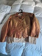 Zijden Mantelpakje Indonesië Maat L/XL, Kleding | Dames, Kostuum of Pak, Bruin, Maat 42/44 (L), Ophalen of Verzenden