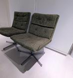 2 Groene fauteils, Huis en Inrichting, Fauteuils, Ophalen, Gebruikt, Minder dan 75 cm, Metaal
