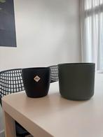 Elho bloempotten - groen en zwart, Tuin en Terras, Ophalen, Kunststof, Gebruikt, Rond