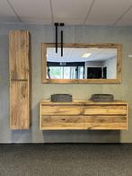 Badmeubel 160 cm oud eiken wagondelen van €8995 nu €4995, Ophalen, 150 tot 200 cm, Nieuw, Wastafelkast