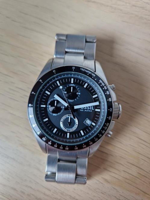 Fossil CH2600 Decker Horloge Heren All Stainless Steel 10ATM, Sieraden, Tassen en Uiterlijk, Horloges | Heren, Zo goed als nieuw