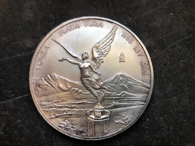 1996 Mexico - Libertad - 1 oz silver !!, Postzegels en Munten, Munten | Amerika, Losse munt, Noord-Amerika, Zilver, Ophalen of Verzenden