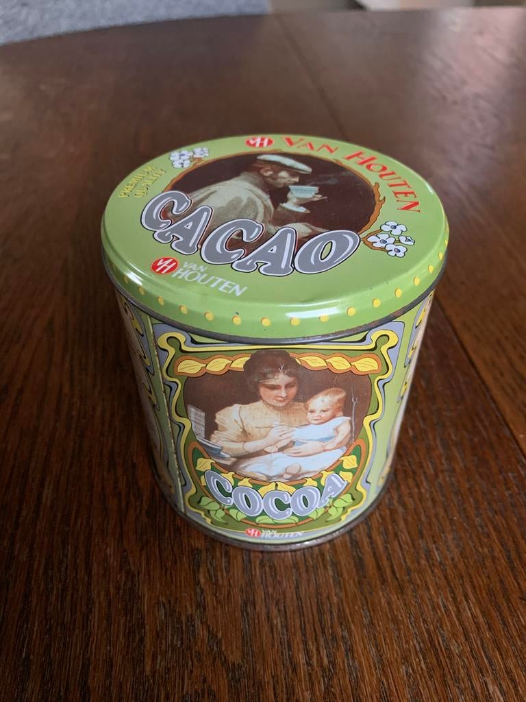 Vintage Van Houten Cacao Blik, Ophalen of Verzenden, Gebruikt, Overige