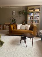 Okergele Velvet Bank - Goede Staat, Huis en Inrichting, Banken | Bankstellen, Ophalen, 150 tot 200 cm, Driepersoons, 75 tot 100 cm