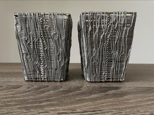 4x industriële look theelichthouders  — H 8 cm / 11 cm, Huis en Inrichting, Woonaccessoires | Overige, Ophalen of Verzenden