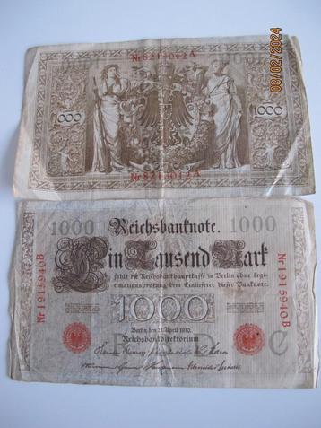 Duitse oude bankbiljetten,  1910/ 1920 / 1922 beschikbaar voor biedingen