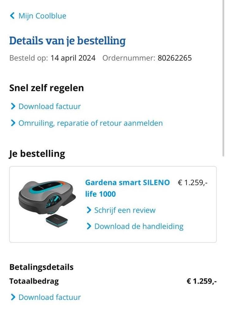 Gardena Sileno 1000 Robotmaaier + Garage, Tuin en Terras, Robotmaaiers, Zo goed als nieuw, 20 tot 25 cm, Bestuurbaar via app, Ophalen