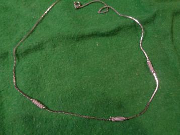 38 cm lang zilverkl ketting met glas kraaltjes nr k 5331 beschikbaar voor biedingen