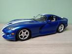 Dodge Viper GTS Bburago Blauw 1:18 Custom motorblok, Ophalen of Verzenden, Zo goed als nieuw, Auto, Bburago