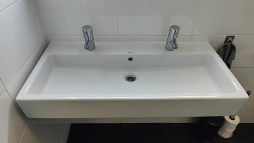 Duravit wasbak badkamer met 2 Grohe kranen, Huis en Inrichting, Badkamer | Badkamermeubels, Gebruikt, Wasbak of Wastafel, Minder dan 100 cm