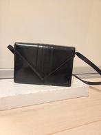 Zwart vintage lakleer tas handtas lak leer stewardess, Ophalen of Verzenden, Gebruikt, Zwart, Handtas