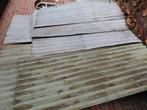 6 ijzeren golfplaten, Zwart, Ophalen of Verzenden, Zo goed als nieuw, 15 m² of meer