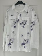 NIEUW - Witte polyester blouse met vlinders maat L, Ophalen of Verzenden, Nieuw, Maat 42/44 (L), Wit