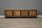 Industriële teak tv-kast 220cm, Nieuw, Ophalen of Verzenden, 200 cm of meer, 25 tot 50 cm