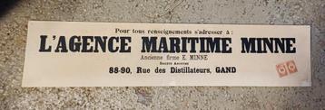 L'Agence Maritime Minne - Vintage Reclamebord beschikbaar voor biedingen