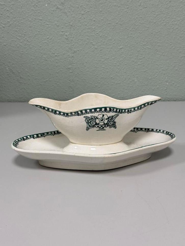 Antieke Franse porseleinen saus jus schaal kom Saint Amand, Antiek en Kunst, Antiek | Servies los, Ophalen of Verzenden
