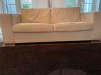 Poltrona Frau ‘Massimo’ 2,5-zits bank - Wit-crème leer, Gebruikt, 150 tot 200 cm, Driepersoons, Ophalen of Verzenden