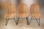 Rotan eetkamer stoelen (3 stuks), Huis en Inrichting, Stoelen, Ophalen, Zo goed als nieuw, Bruin, Riet of Rotan