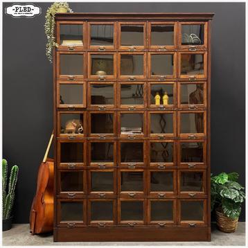 Prachtige eikenhouten winkelkast - kleppenkast - schoenen beschikbaar voor biedingen