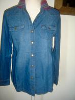 TRENDY spijkerblouse met aztecprint kraagje mt. M - nieuw, Ophalen of Verzenden, Nieuw, Maat 38/40 (M), Blauw
