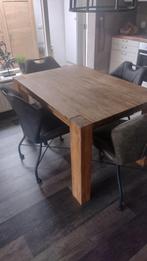 Robuuste teakhouten eetkamertafel, Huis en Inrichting, Tafels | Eettafels, Ophalen, Gebruikt, 200 cm of meer, 50 tot 100 cm
