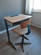 Vintage schoolbankje met stoeltje | kinderbureau, Ophalen, Gebruikt, Tafel(s) en Stoel(en)