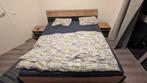 Compleet bed met matras, Bruin, Tweepersoons, Ophalen of Verzenden, Zo goed als nieuw