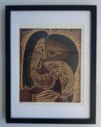 Picasso Female Head with Necklace Linocut Genummerd, Antiek en Kunst, Ophalen of Verzenden