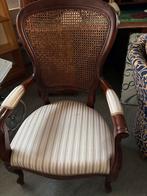 Antieke stoel met rieten rugleuning, Huis en Inrichting, Stoelen, Gebruikt, Bruin, Ophalen of Verzenden, Eén
