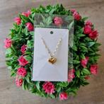 Goudkleurige rvs ketting. 'Cute heart', Ophalen of Verzenden, Zo goed als nieuw, Goud, Overige materialen