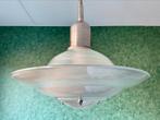 50’s Art Deco Holophane UFO Hanglamp. Ø Schaal Matglas 46CM, Ophalen of Verzenden, Gebruikt, Glas, Art Deco Industrieel