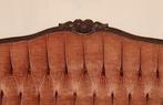 Roze Vintage bank + houten salontafel = karaktervol, Ophalen, Gebruikt, Driepersoons, 75 tot 100 cm