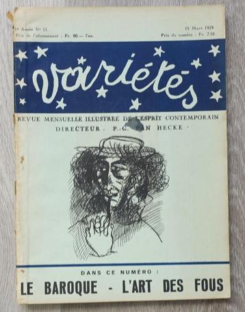 Variétés 1929 1re année no. 11 o.a. Kafka, l'art des fous beschikbaar voor biedingen