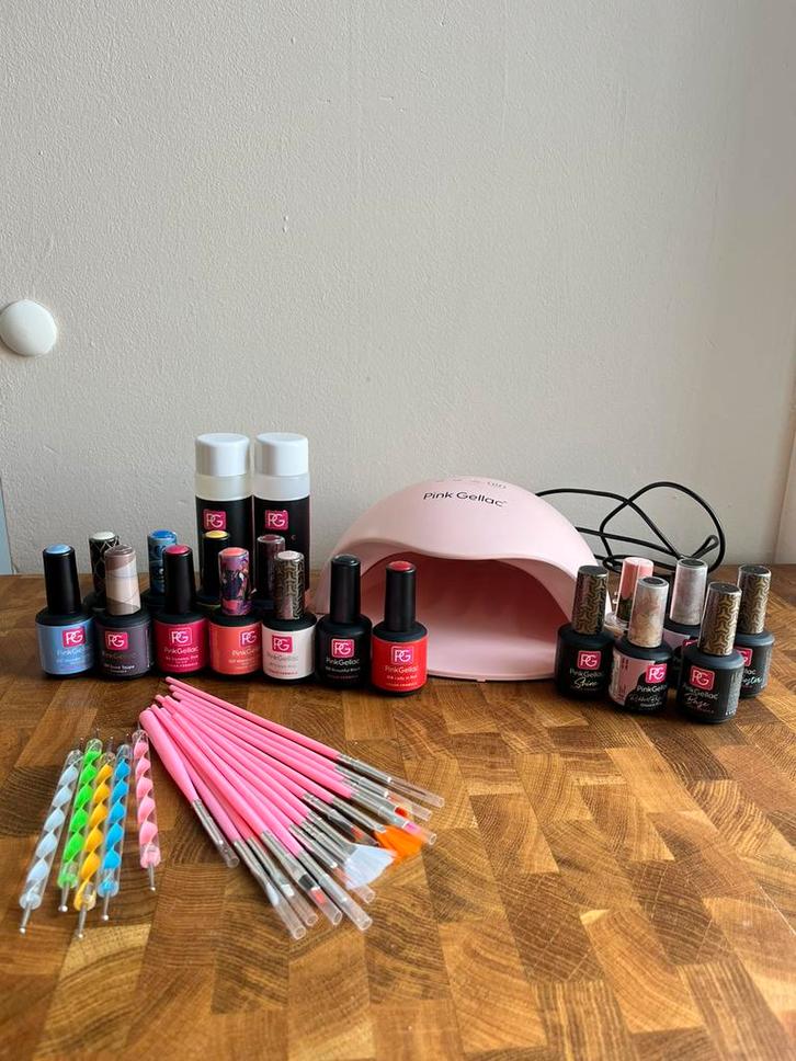 Pink Gellac complete set, Sieraden, Tassen en Uiterlijk, Uiterlijk | Cosmetica en Make-up, Gebruikt, Handen en Nagels, Overige kleuren