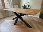 Houten tafel stalen matrix poten 200x90cm, Huis en Inrichting, Tafels | Eettafels, Ophalen, 200 cm of meer, 50 tot 100 cm, Zo goed als nieuw