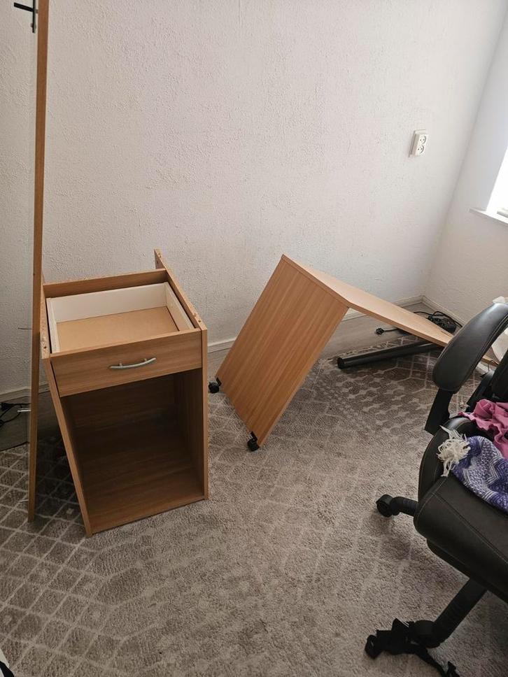 Uitklapbaar Bureau met Lade, Huis en Inrichting, Bureaus, Zo goed als nieuw, Bureau, Met wielen, Ophalen of Verzenden