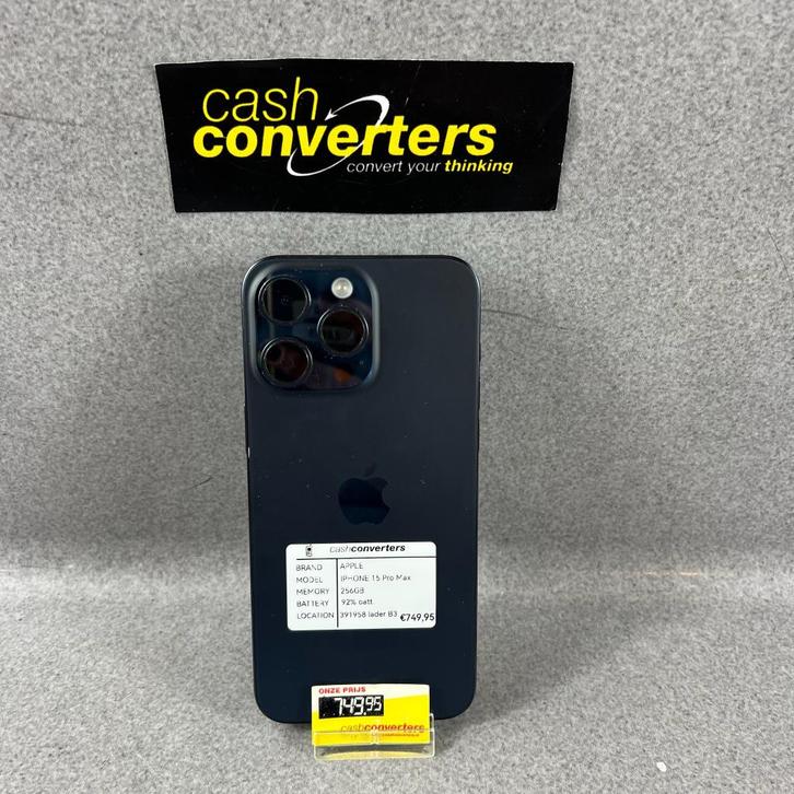Apple Iphone 15 Pro Max | 256GB | 92% | blauw | 391958, Telecommunicatie, Mobiele telefoons | Apple iPhone, Gebruikt, 256 GB, Zonder abonnement