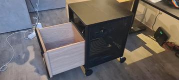 Black/ zwart IKEA Bekant bureaus + ikea Bekant Storage unit - afbeelding 2