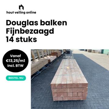 Douglas houtpakketten balken planken via Houtveilingonline beschikbaar voor biedingen