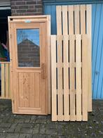 Sauna bank abachi hout deur en planken, Sport en Fitness, Sauna, Complete sauna, Gebruikt, Ophalen